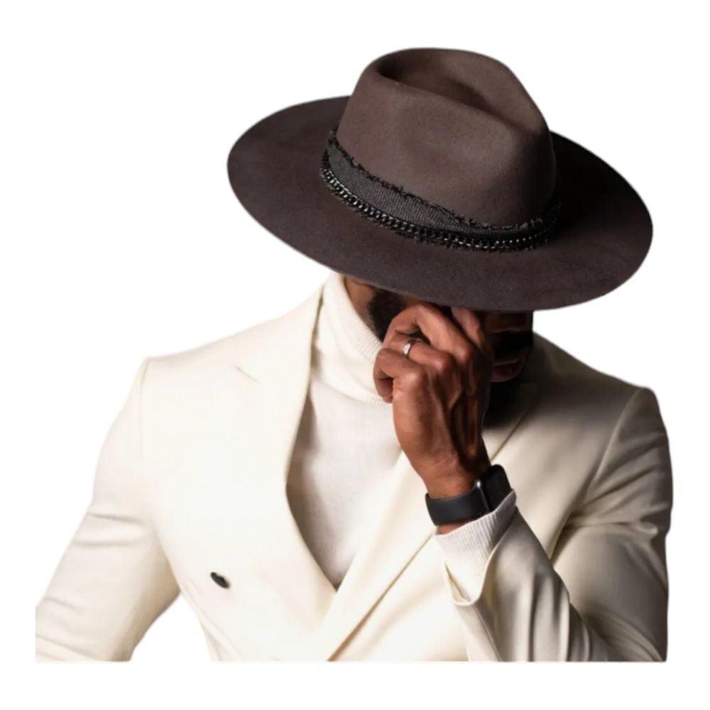 MEN'S BRUNO CAPELO MAVERICK COLLECTION 3" WIDE FLAT RAW EDGE BRIM. MK-760